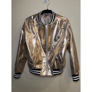 Sans Souci Gold Bomber Jacket Size Small‎